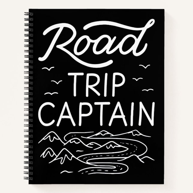 Road Trip Captain I - RV Pilot Camping Vacation Notebook (Front)