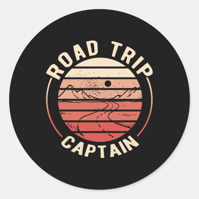 Road Trip Captain Road Trip 1  Classic Round Sticker (Front)