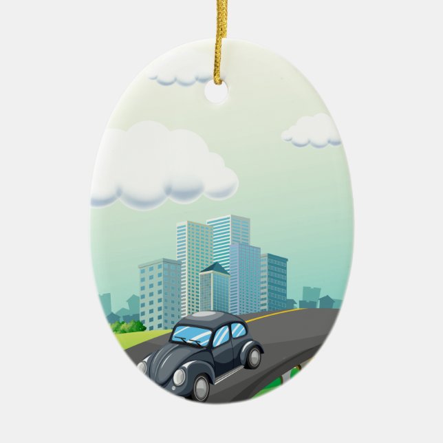 Road trip ceramic ornament (Front)