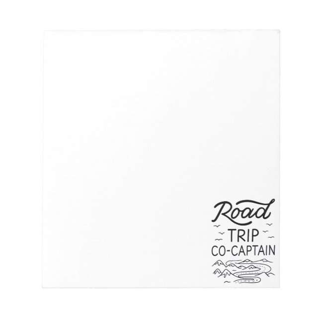 Road Trip Co-Captain I - RV Navigator Camping Love Notepad (Front)