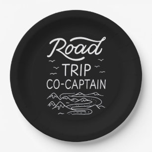 Road Trip Co-Captain I - RV Navigator Camping Love Paper Plate