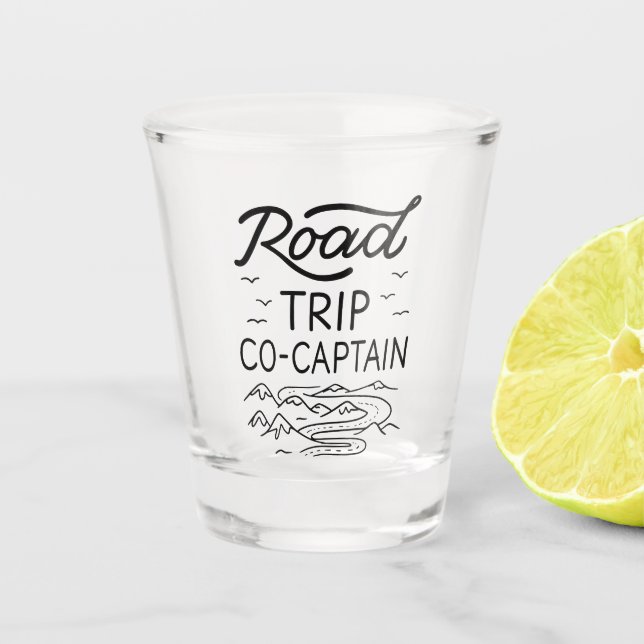Road Trip Co-Captain I - RV Navigator Camping Love Shot Glass (Front)
