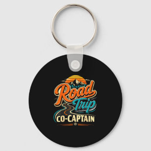 Road trip co captain vintage family vacation group key ring