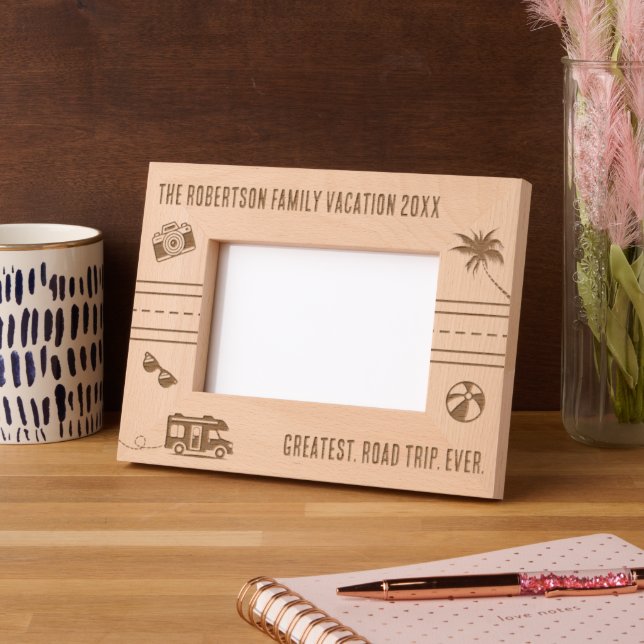 Road Trip Family Vacation Personalised Travel 6x4 Etched Frames (Left)