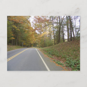 road trip in fall pennsylvania postcard