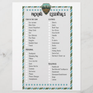 Road Trip Packing Essentials List Custom Letterhead