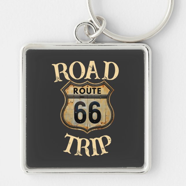 Road Trip Route 66 Key Ring (Front)