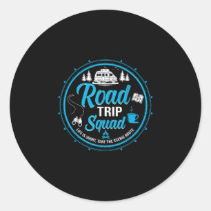 Road trip squad family vacation matching group classic round sticker