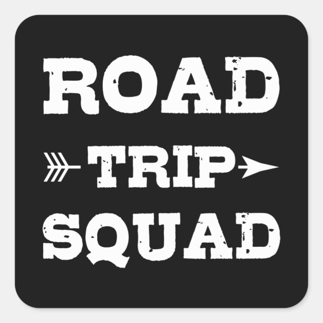 ROAD TRIP SQUAD Funny Group Vacation Matching Square Sticker (Front)