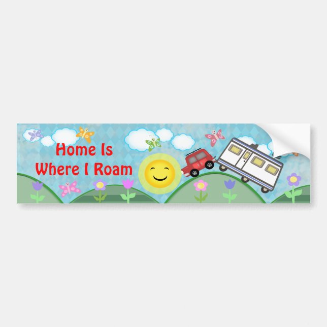 Road Trip Summer Vacation Bumper Sticker (Front)
