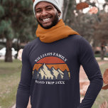 Road Trip Sunset Custom Family Reunion Long Sleeve T-Shirt<br><div class="desc">This cool retro sunset over rocky mountains in nature makes a great image for a set of customised t-shirts for a family reunion, road trip, or summer vacation. Commemorate your holiday week with matching tees for mum, dad, brother and sister. Just add your own last name and the year with...</div>