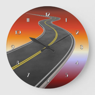 Road Trip Sunset Highway Wall Clock