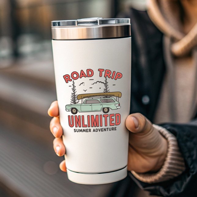 Road Trip Unlimited Car Camping | Die-Cut Sticker (Road Trip Unlimited Camping Vinyl Sticker)