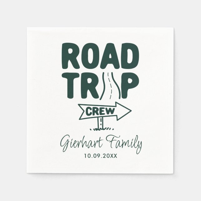 Road Trip Vacation Family Swag Custom Napkin (Front)