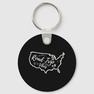 Road Trip Vibes Map Usa Family Friend Girl Trip Va Key Ring