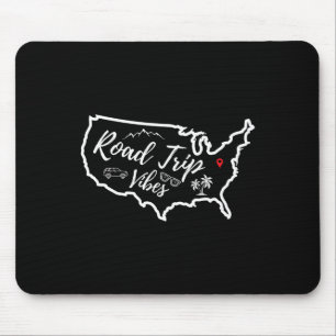 Road Trip Vibes Map Usa Family Friend Girl Trip Va Mouse Pad