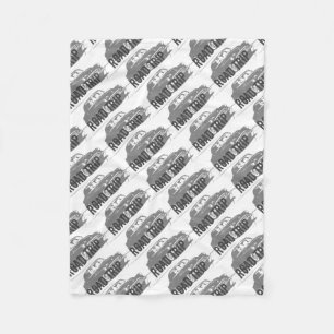 Road Trip Vintage Car Fleece Blanket