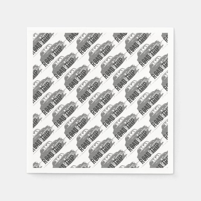 Road Trip Vintage Car Napkin (Front)