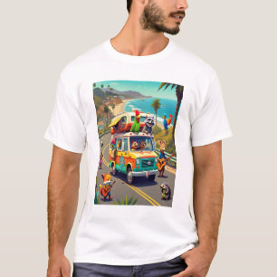 Road Trip with Animal Friends T-Shirt