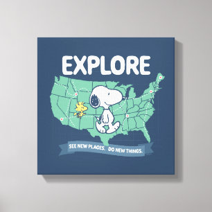 Road Trippin Peanuts Explore Canvas Print