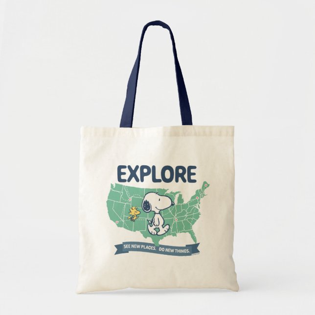 Road Trippin | Peanuts Explore Tote Bag (Front)