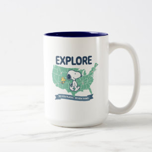 Road Trippin   Peanuts Explore Two-Tone Coffee Mug