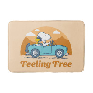 Road Trippin   Peanuts Feeling Free Bath Mat