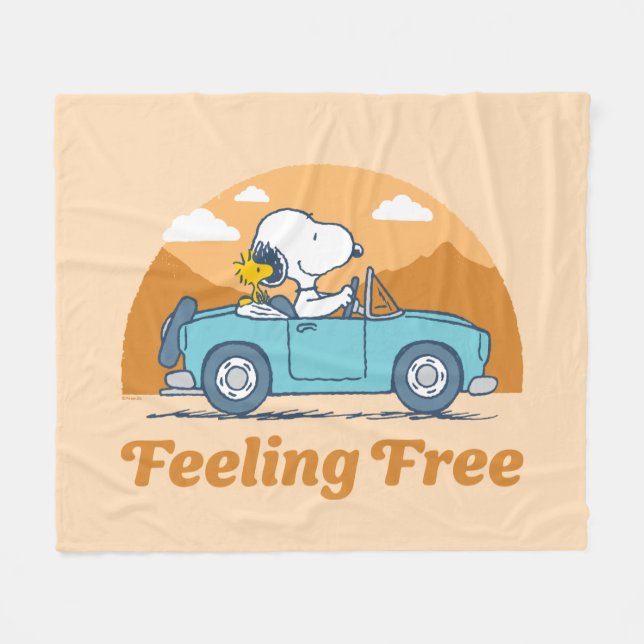 Road Trippin | Peanuts Feeling Free Fleece Blanket (Front (Horizontal))