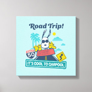 Road Trippin Peanuts It's Cool To Carpool Canvas Print