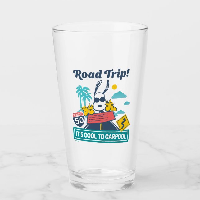 Road Trippin | Peanuts It's Cool To Carpool Glass (Front)