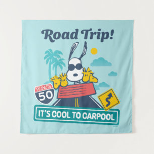 Road Trippin   Peanuts It's Cool To Carpool Tapestry