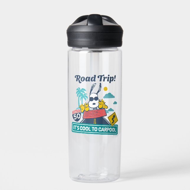 Road Trippin | Peanuts It's Cool To Carpool Water Bottle (Front)