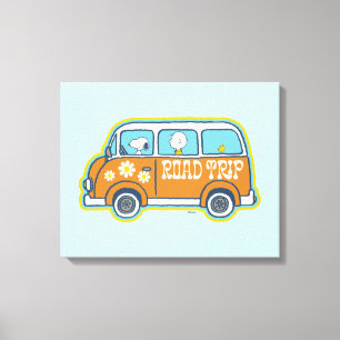 Road Trippin Peanuts Road Trip Van Canvas Print