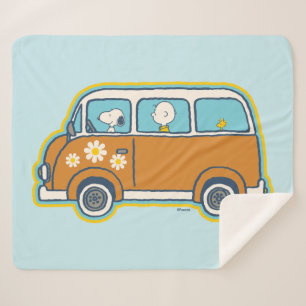 Road Trippin   Peanuts Road Trip Van Sherpa Blanket