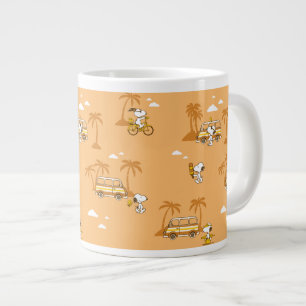 Road Trippin Peanuts Snoopy Beach Pattern Large Coffee Mug