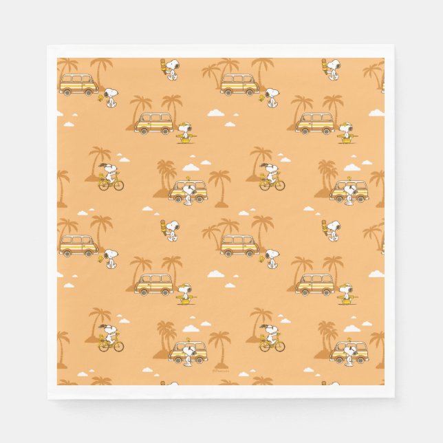 Road Trippin | Peanuts Snoopy Beach Pattern Napkin (Front)