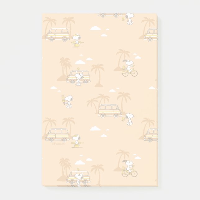 Road Trippin | Peanuts Snoopy Beach Pattern Post-it Notes (Front)