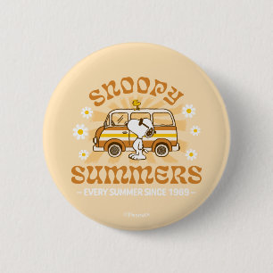 Road Trippin   Peanuts Snoopy Summers 6 Cm Round Badge