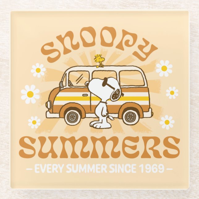 Road Trippin | Peanuts Snoopy Summers Glass Coaster (Front)