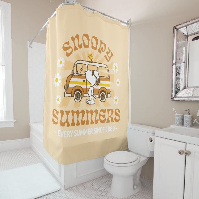 Road Trippin | Peanuts Snoopy Summers Shower Curtain (In Situ)