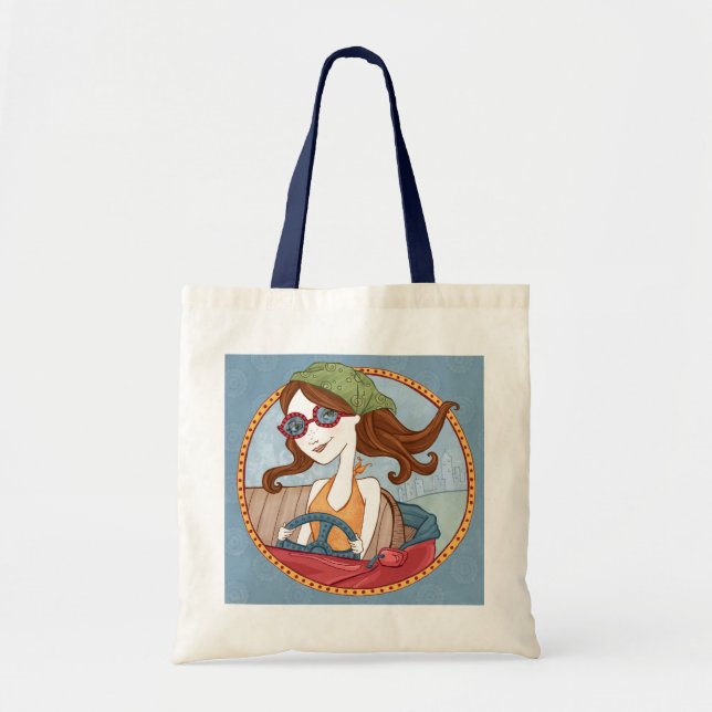 Road Trippin' Tote-Blue Tote Bag (Front)
