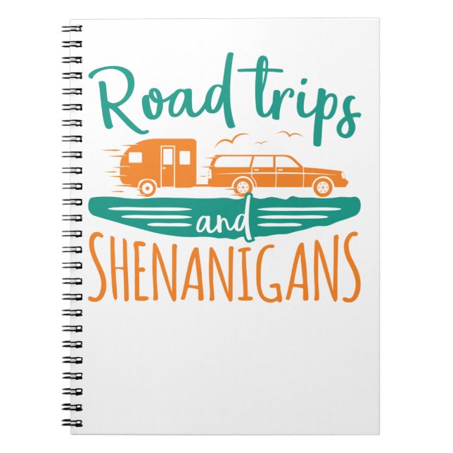 Road Trips and Shenanigans Family Vacation Notebook (Front)