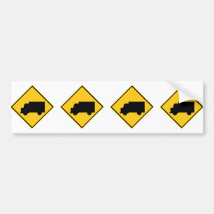 Road Truck Warning Sign Bumper Sticker