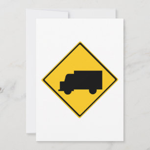 Road Truck Warning Sign Holiday Card