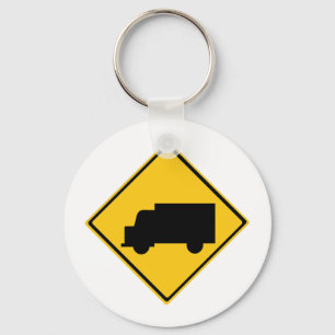 Road Truck Warning Sign Key Ring