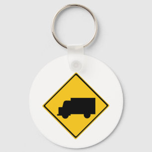 Road Truck Warning Sign Key Ring