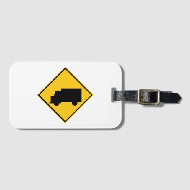 Road Truck Warning Sign Luggage Tag (Front Horizontal)
