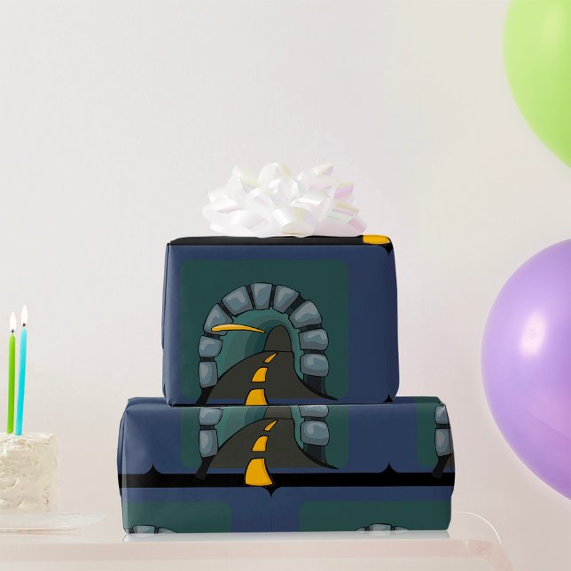 Road Tunnel With Yellow Line Markings Wrapping Paper (Creator Uploaded)