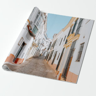 ROAD WITH BEIGE HIGHWAYS UNDER BLUE SKY WRAPPING PAPER