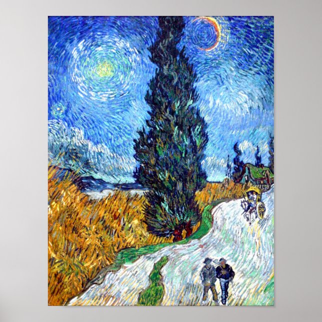 Road with Cypress and Star (1890) Vincent Van Gogh Poster (Front)